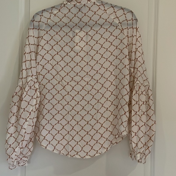 7 for all mankind balloon sleeve tie neck blouse. Size XS - Picture 3 of 7